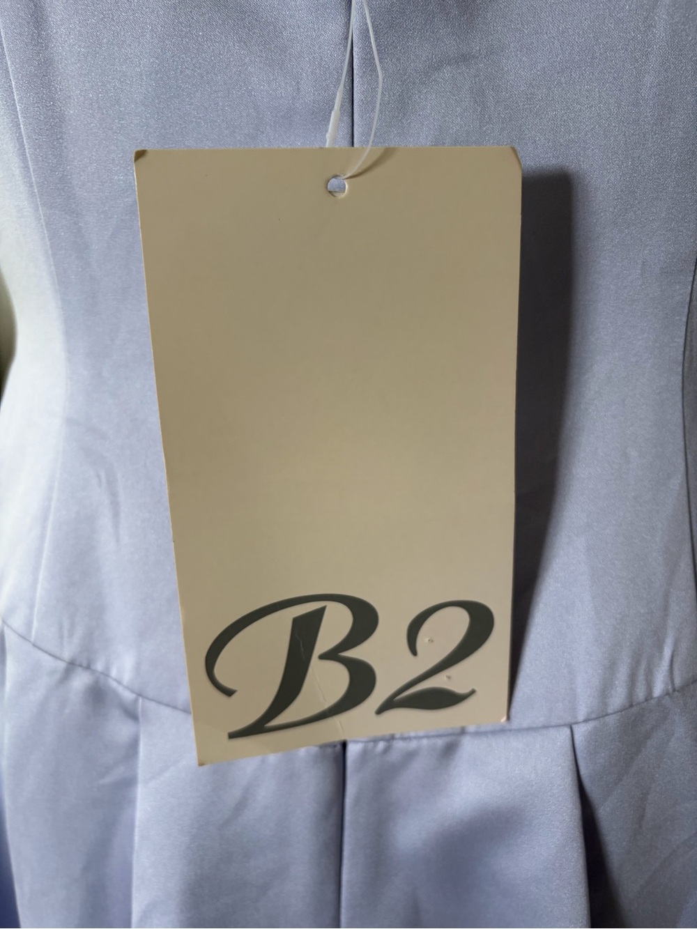 Elegant Periwinkle Square-Neck Satin Wedding Bridesmaid Dress with Beaded Straps - Picture 8 of 10